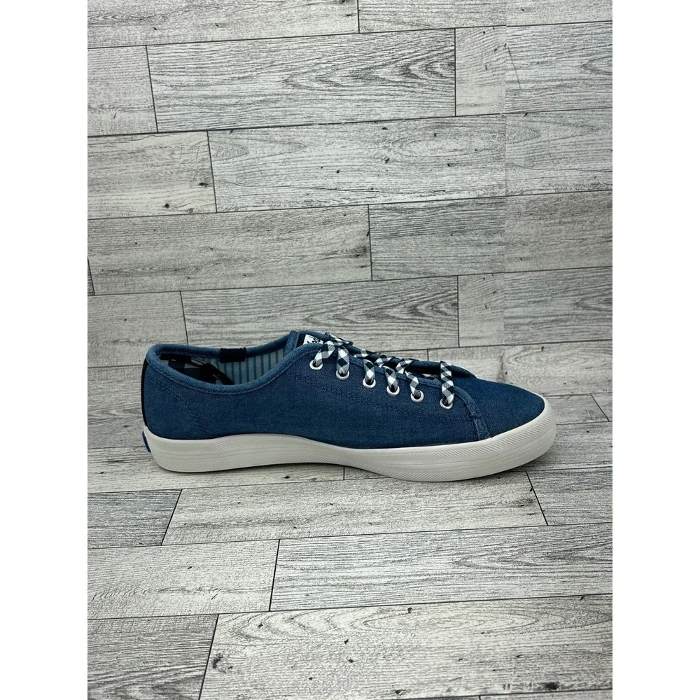 Keds x Draper James Champion Blue Canvas Gingham Sneakers WF62889 Womens 7